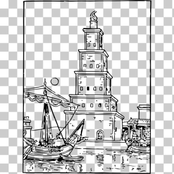 SVG Ancient lighthouse vector image SVG Ancient lighthouse vector image
