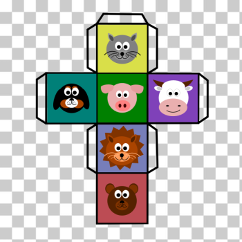 SVG Animal dice template SVG Animal dice template