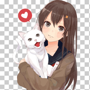 SVG Anime girl with kitten SVG Anime girl with kitten