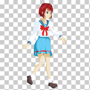 SVG Anime School Girl SVG Anime School Girl