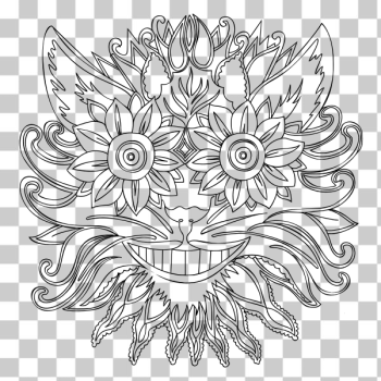 SVG Anthropomorphic Flower Coloring Image SVG Anthropomorphic Flower Coloring Image
