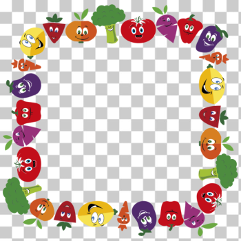 SVG Anthropomorphic Fruits And Vegetables Frame SVG Anthropomorphic Fruits And Vegetables Frame