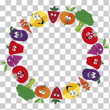 SVG Anthropomorphic Fruits And Vegetables Frame Large SVG Anthropomorphic Fruits And Vegetables Frame Large