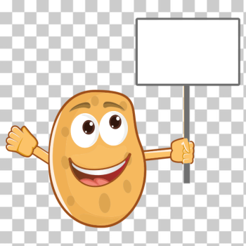 SVG Anthropomorphic Potato Holding Sign SVG Anthropomorphic Potato Holding Sign