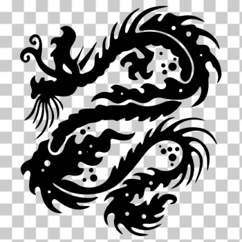 SVG Asian dragon monochrome art SVG Asian dragon monochrome art