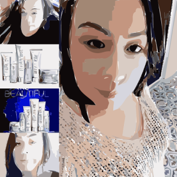 SVG Asian girl with beauty products SVG Asian girl with beauty products