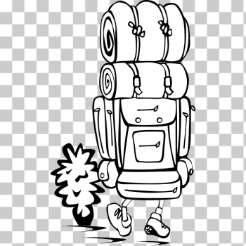 SVG Backpacker in black and white vector clip art SVG Backpacker in black and white vector clip art