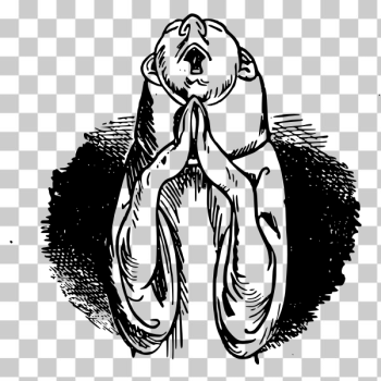 SVG Bald caricature man praying vector clip art SVG Bald caricature man praying vector clip art