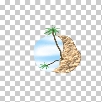 SVG Beach with palm tree
