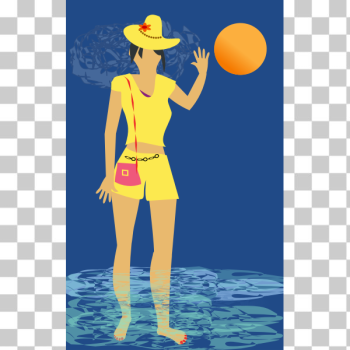 SVG Beach woman in water