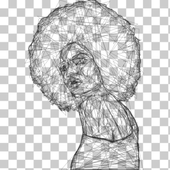 SVG Beautiful Black Woman Geometric Wireframe