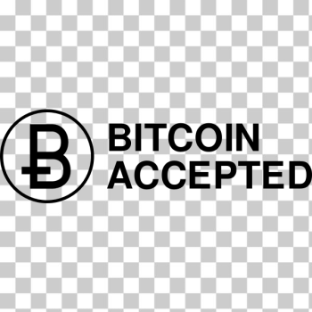 SVG Bitcoin Accepted Black Icon SVG Bitcoin Accepted Black Icon