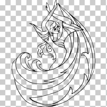 SVG Black and white dancing fairy