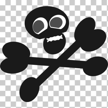 SVG Black and white skeleton with crossed bones SVG Black and white skeleton with crossed bones