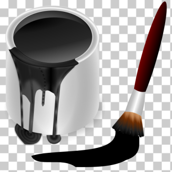 SVG Black bucket and brush vector graphics SVG Black bucket and brush vector graphics