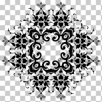 SVG Black flowers in ornament SVG Black flowers in ornament