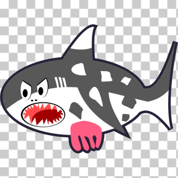 SVG Black White Red Cartoon Shark Cow SVG Black White Red Cartoon Shark Cow