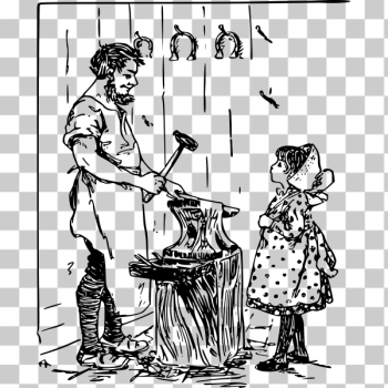 SVG Blacksmith and girl SVG Blacksmith and girl