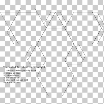 SVG Blank truncated tetrahedron ornament SVG Blank truncated tetrahedron ornament