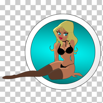 SVG Blonde pin-up in circle