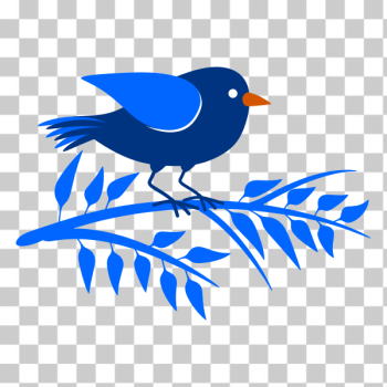 SVG Blue branch and a bird SVG Blue branch and a bird