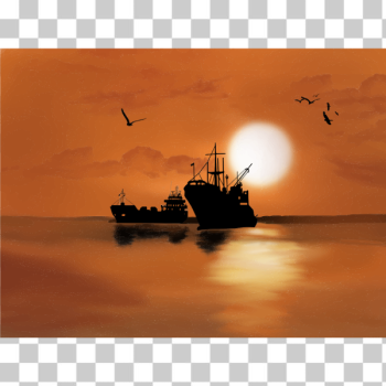 SVG Boat and sunset SVG Boat and sunset