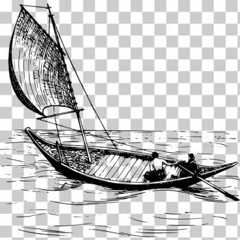 SVG Boat with a single sail SVG Boat with a single sail