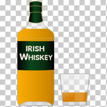 SVG Bottle of Irish whiskey and a glass SVG Bottle of Irish whiskey and a glass