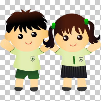 SVG Boy and girl in school uniform vector drawing SVG Boy and girl in school uniform vector drawing