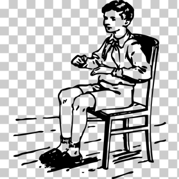SVG boy sitting in chair