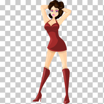 SVG Brunette model in red dress SVG Brunette model in red dress