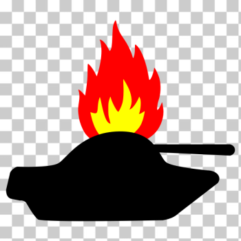 SVG Burning tank vector image SVG Burning tank vector image