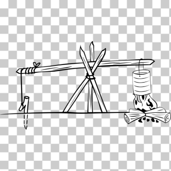 SVG Camp cooking crane vector illustration SVG Camp cooking crane vector illustration