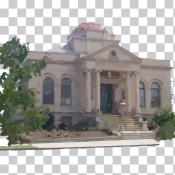 SVG Carnegie Library Building vector clip art SVG Carnegie Library Building vector clip art