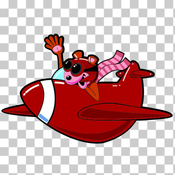 SVG Cartoon airplane with an animal