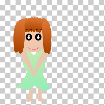 SVG Cartoon figure in a green dress SVG Cartoon figure in a green dress