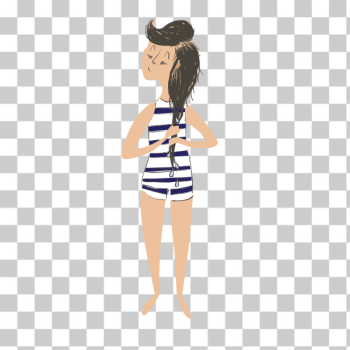 SVG Cartoon girl after swim SVG Cartoon girl after swim