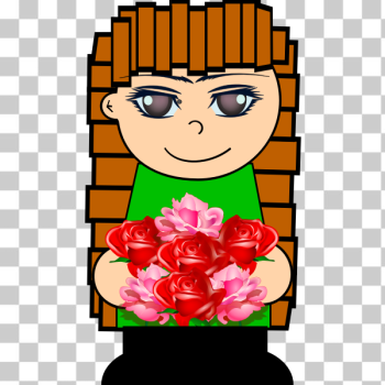 SVG Cartoon girl with flowers SVG Cartoon girl with flowers