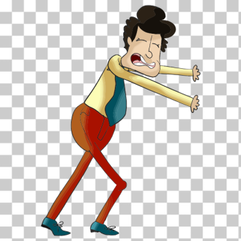 SVG Cartoon man pushing SVG Cartoon man pushing