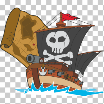 SVG Cartoon pirate ship