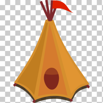 SVG Cartoon tipi tent with red flag vector clip art SVG Cartoon tipi tent with red flag vector clip art