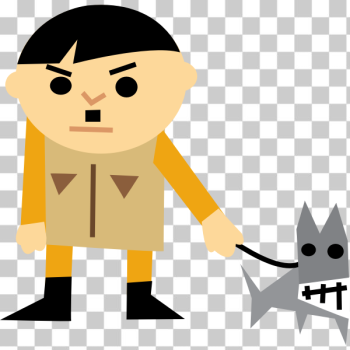 SVG Cartoon vector graphics of a man with a dog SVG Cartoon vector graphics of a man with a dog