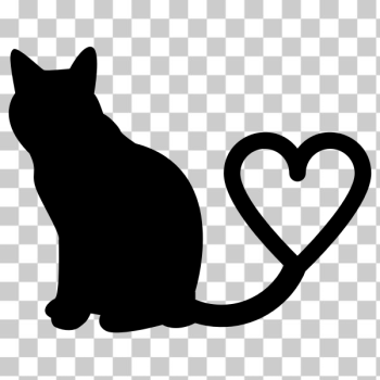 SVG Cat 2 Silhouette Heart Tail SVG Cat 2 Silhouette Heart Tail