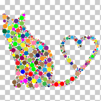 SVG Cat 2 Silhouette Heart Tail Circles Prismatic SVG Cat 2 Silhouette Heart Tail Circles Prismatic