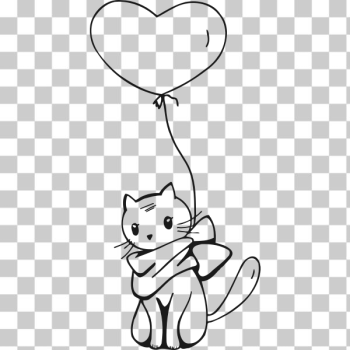 SVG Cat and balloon heart SVG Cat and balloon heart