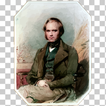 SVG Charles Darwin vector portrait