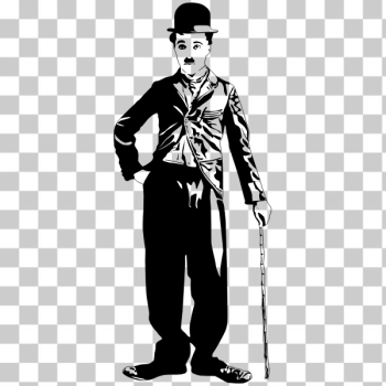 SVG Charlie Chaplin with a stick vector illustration SVG Charlie Chaplin with a stick vector illustration