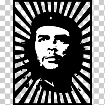 SVG Che Guevara portrait on striped background vector image SVG Che Guevara portrait on striped background vector image