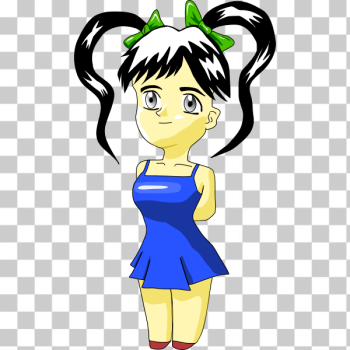 SVG Chibi female character vector clip art SVG Chibi female character vector clip art