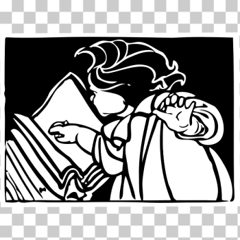 SVG Child reading book vector image SVG Child reading book vector image